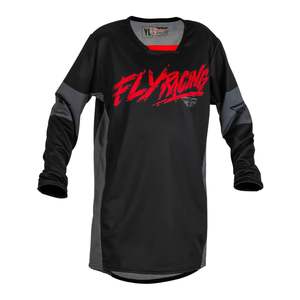 Fly Racing: Fly Racing Kinetic Khaos Youth Jersey - Black / Red / Grey