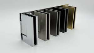 Metal Parts: Shower Hinge Adjustable 90°, Glass to Wall, L-Shaped