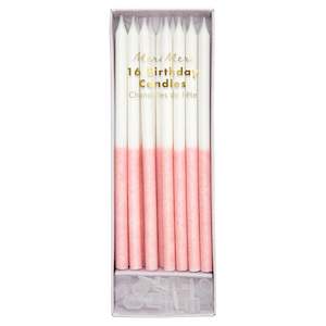 Pale Pink Glitter Candles