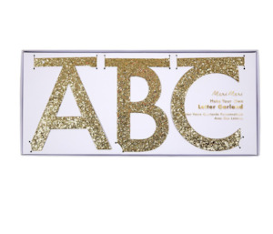 Garden Tea Party: Gold Glitter Letter Garland