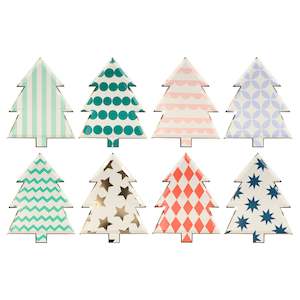 Christmas: Patterned Christmas Tree Plates