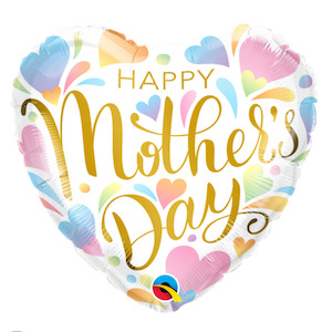 Foil Balloons: Happy Mother's Day Pastel Heart Foil Balloon