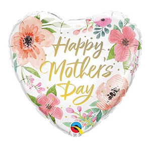 Foil Balloons: Happy Mother's Day Floral Heart Foil Balloon