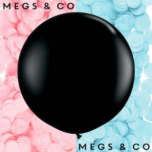 Plain Black Gender Reveal Balloon