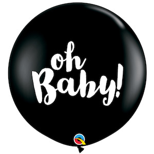 New Baby: Oh Baby Black Jumbo Balloon