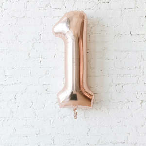 Number Balloons: Rose Gold Foil Number Balloon