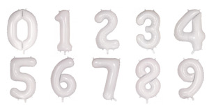 Number Balloons: White Foil Number Balloon