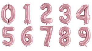 Number Balloons: Light Pink Foil Number Balloon