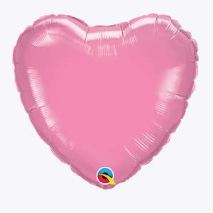 Foil Heart Star Balloons: Rose Pink Foil Heart