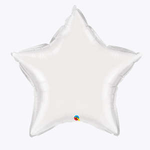 Foil Heart Star Balloons: White Foil Star