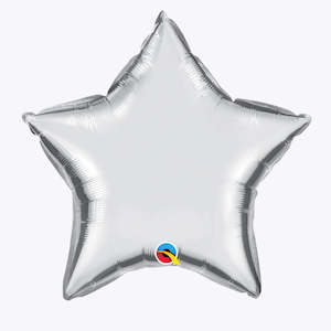 Foil Heart Star Balloons: Silver Foil Star