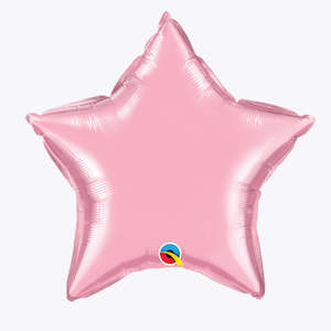 Foil Heart Star Balloons: Pearl Pink Foil Star