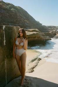 Palm Swimwear: Oslo High Waist Bottom Bone