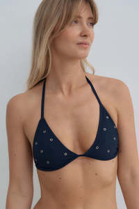 Frontpage: Voyage Tie Top Navy Eyelet