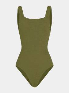 Frontpage: Coverage Square Neck Swim Metallic Moss