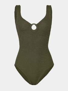 Frontpage: Coverage Celine Swim Metallic Khaki