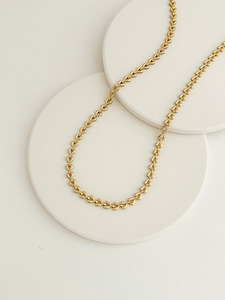 Necklaces: Nia Wishbone Necklace Gold