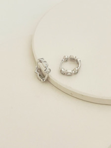 Earrings: Lucia Huggies Silver