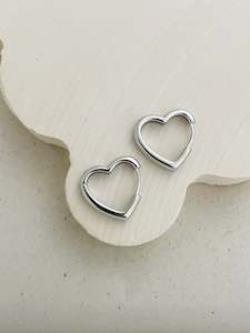 Love In Colour: Esme Heart Hoops Silver