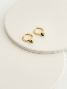 Earrings: Raven Huggies Gold