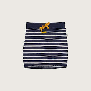 Merino slouch skirt navy Breton stripes Mello Merino