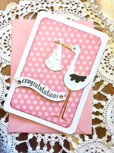 Stork Baby Card - Melrose Paper Designs