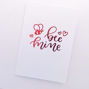 Bee Mine Valentines Card - Handmade NZ - Melrose Paper Designs
