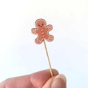Products: Mini Gingerbread Man Cupcake Toppers - Melrose Paper Designs