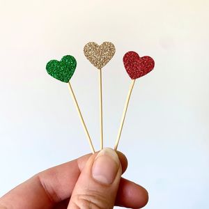 Products: Mini Heart Cupcake Toppers (choose your own colours) - Melrose Paper Designs