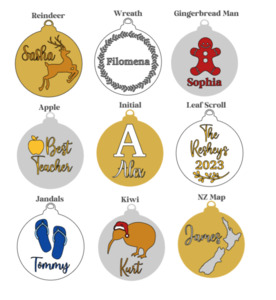 Products: Christmas Acrylic Baubles (Multiple designs) - Melrose Paper Designs