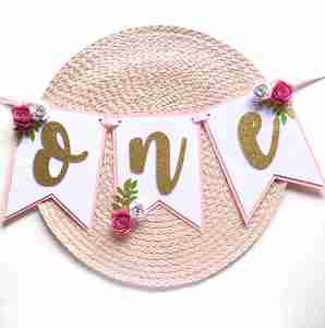 Floral High Chair Banner - Melrose Paper Designs