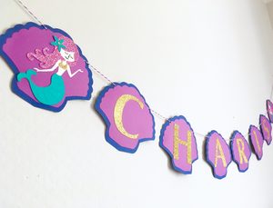 Products: Personalised Mermaid Banner - Melrose Paper Designs