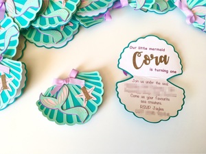 Products: Mermaid Invitations Handmade - Melrose Paper Designs NZ