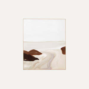 Wall Art: Hazy Horizon Sand - Framed Canvas