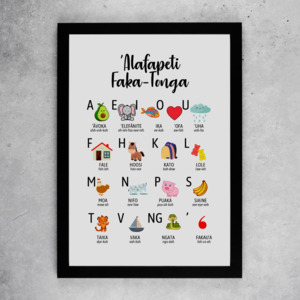 For The Little Ones: Tongan Illustrated Alphabet Print - ('Alafapeti Faka-Tonga)