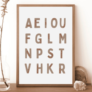 For The Little Ones: Simple Samoan Alphabet Print (O Le Pi Tau Tau)