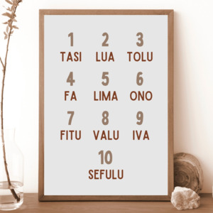 For The Little Ones: Simple Samoan Numbers Print