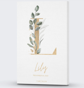 For The Little Ones: Little Ones- Gold Letter Canvas