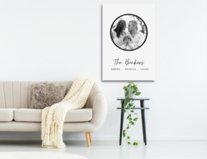 Home Decor: Black and White Family Canvas