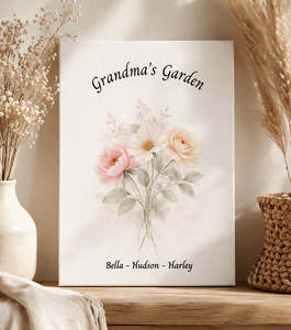 All: Grandma’s Garden – Personalised Flower Canvas Print