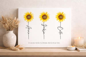 All: Personalised Sunflower Name Print