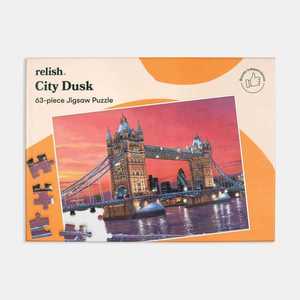 Products: City Dusk Relish Tray Dementia Jigsaw Puzzle – 63 Piece
