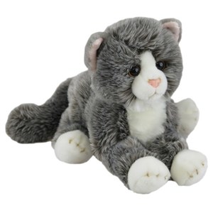 Soft Cat Grey Lying 36cm 30386