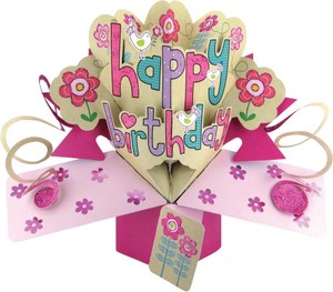 Happy Birthday Bouquet Pop Up Card POP086