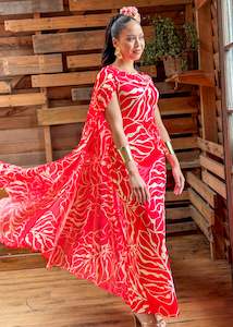 Capes: Salamasina Cape Dress - Tropical Blaze