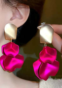 Pink Leaf Earrings