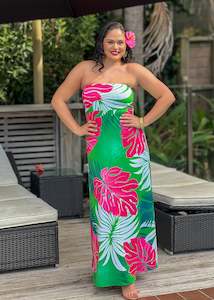 Sale: Malena Dress - Green Tropical