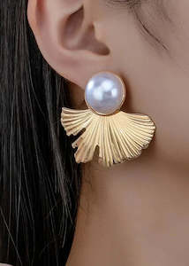 Gold Vintage Ginkgo Earrings