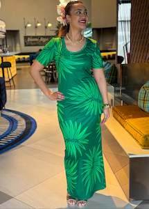 Puletasi Two Piece: Leata Puletasi - Peppermint Palms