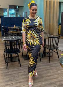 Puletasi Two Piece: Mina Puletasi - Gold Noir